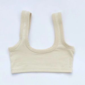 ARQ WIDE-STRAP BRA in COTTON - SIZE L - EUC